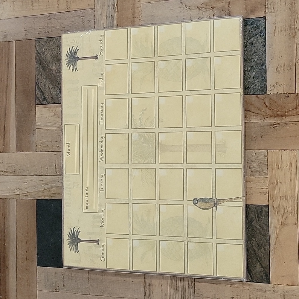 Magnetic Monthly Calendar - 52 Sheets - Palm Tree & Pineapple Theme 🌴 🍍